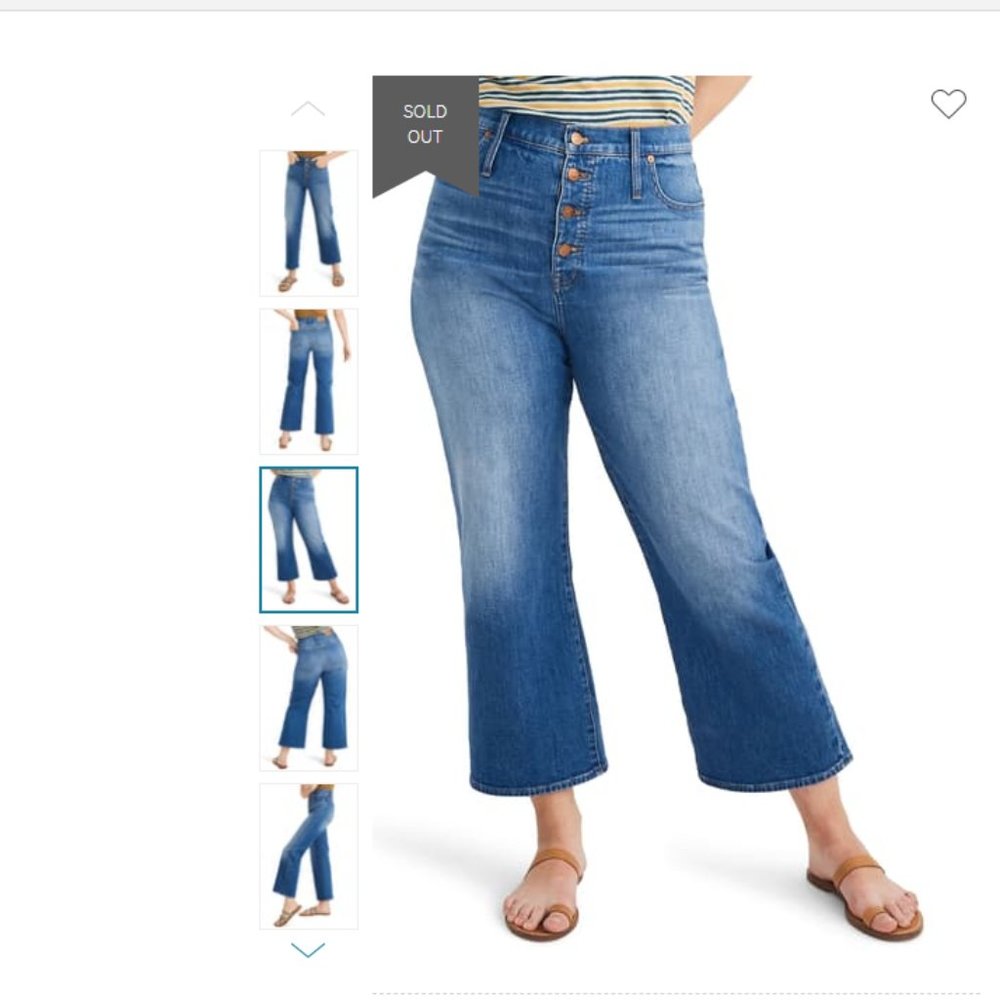 Madewell Slim Wide Leg Crop Jeans Size 22